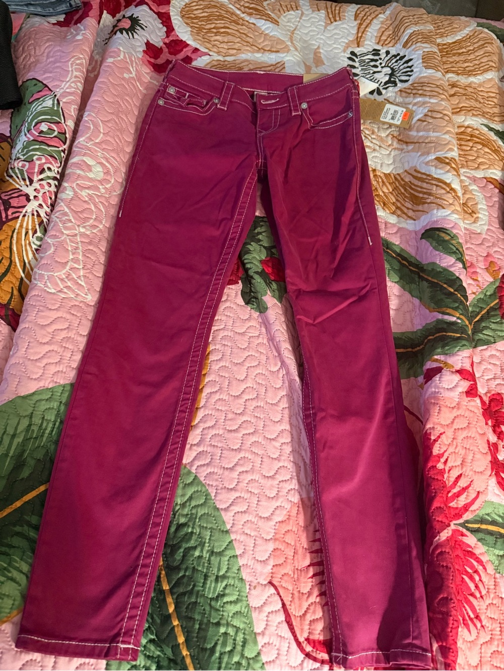 True Religion Magenta Straight-Leg Jeans
